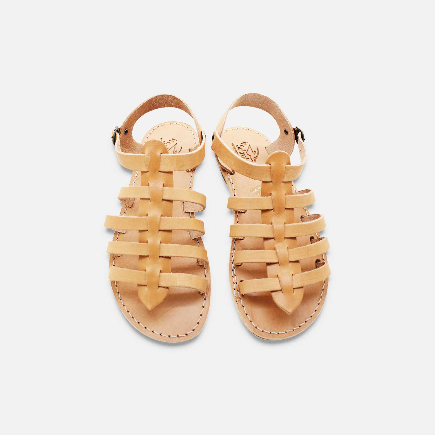 Genuine Leather Fisherman Sandals Women Flat Summer Gladiator Shoes Ladies  Vintage Wooden Sole Buckle Strap Sandalias